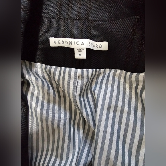RARE! VERONICA BEARD Blue Black Plaid Cotton Blend Blazer Jacket Coat Si… - Picture 8 of 9